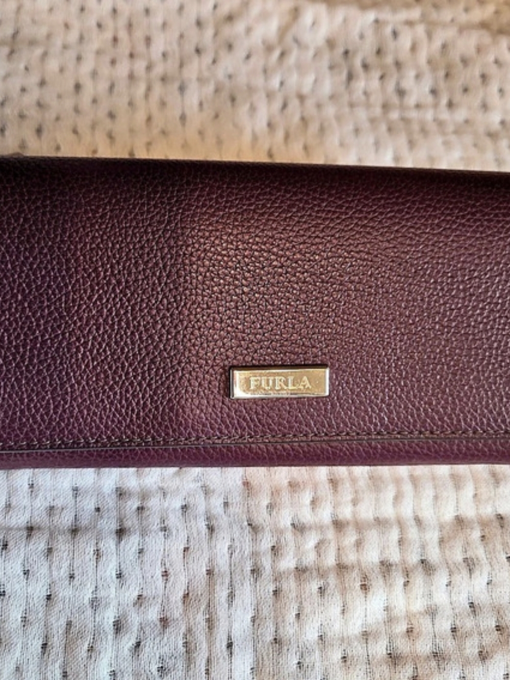 Furla Long Zip Around Wallet in Burgundy